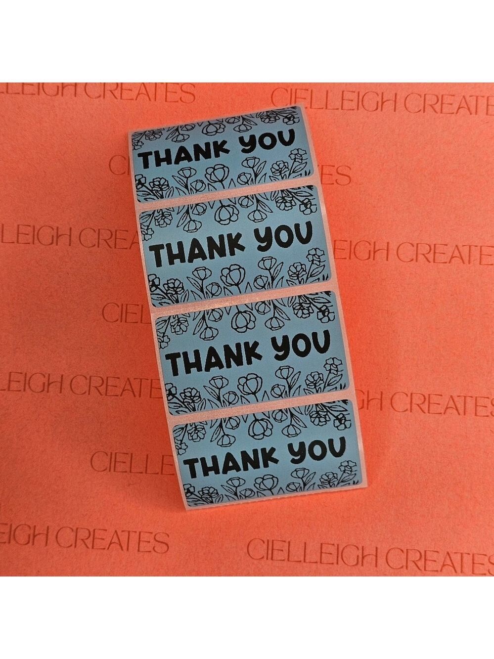Thank You Floral Packaging Labels Stickers